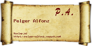 Pelger Alfonz névjegykártya